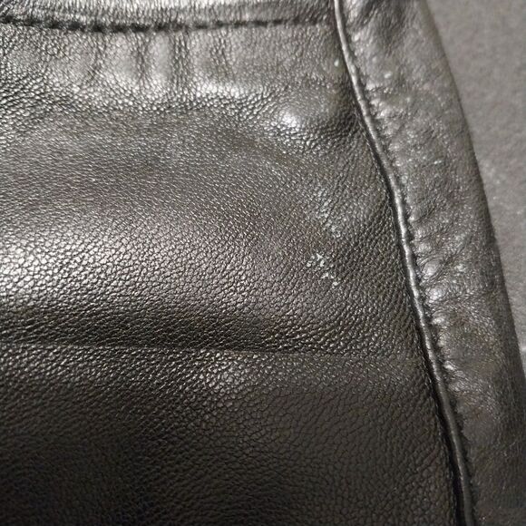 VTG Gap leather pants Women 4 black bootcut 28x31 Biker Motorcycle Gothic Y2K - Picture 4 of 12